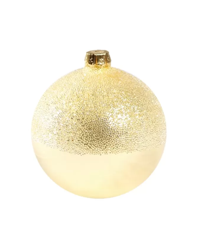1Pz Pallina Di Vetro Decorata A Mano Champagne Lucido 80Mm>* Fashion