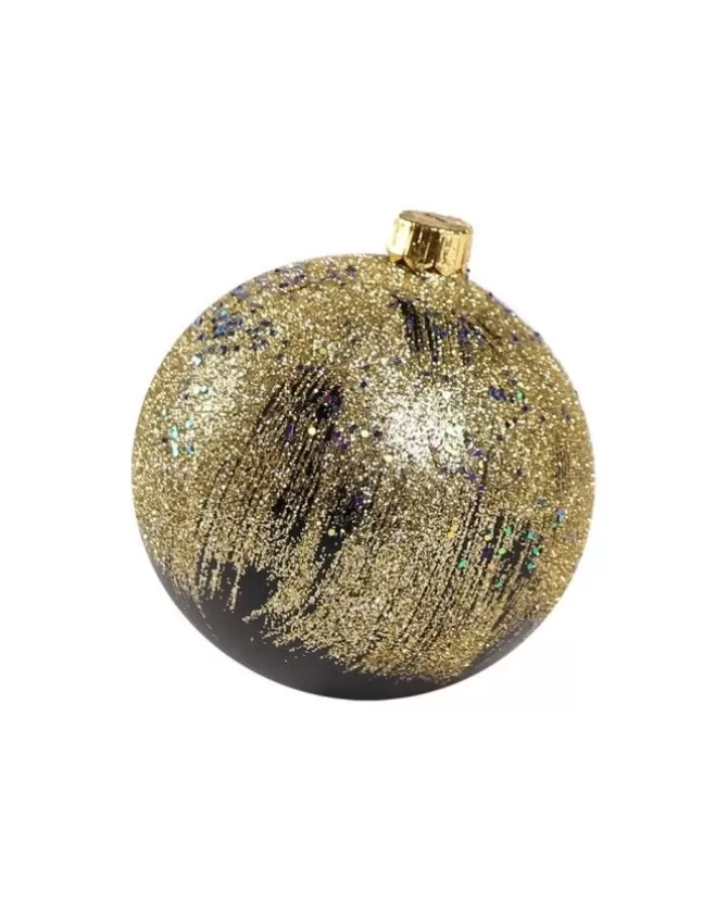 1Pz Pallina Di Vetro Decorata A Mano Nero Opaco 80Mm>* Store