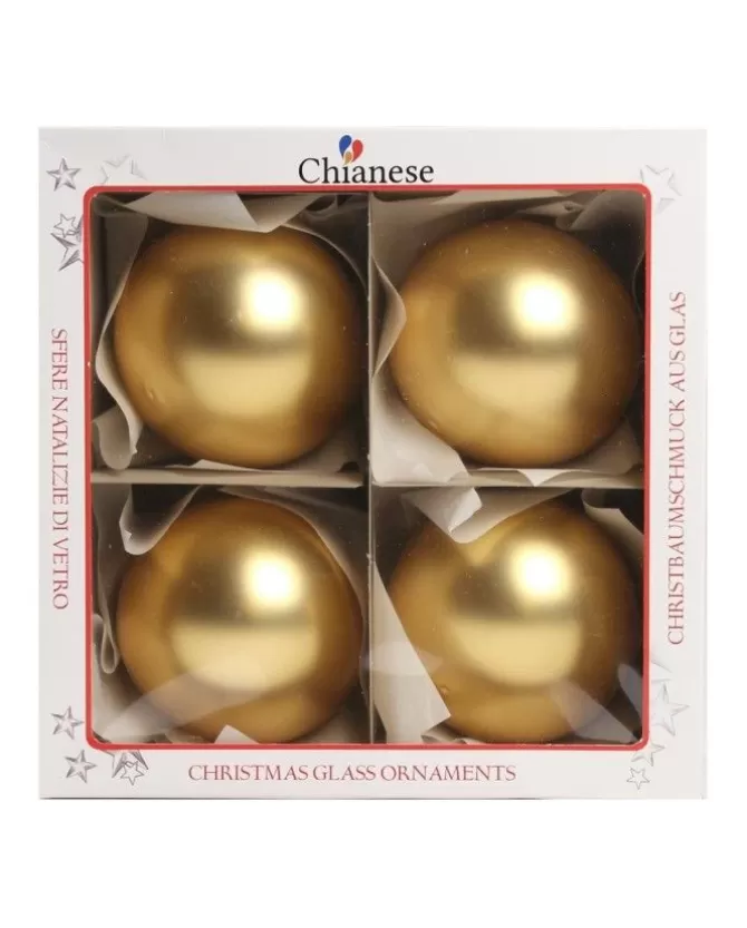 1Pz Pallina Di Vetro Tinta Unita Oro Opaco 100Mm>* Flash Sale