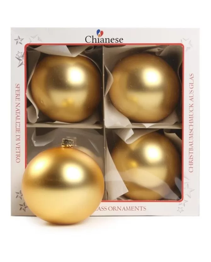 1Pz Pallina Di Vetro Tinta Unita Oro Opaco 100Mm>* Flash Sale