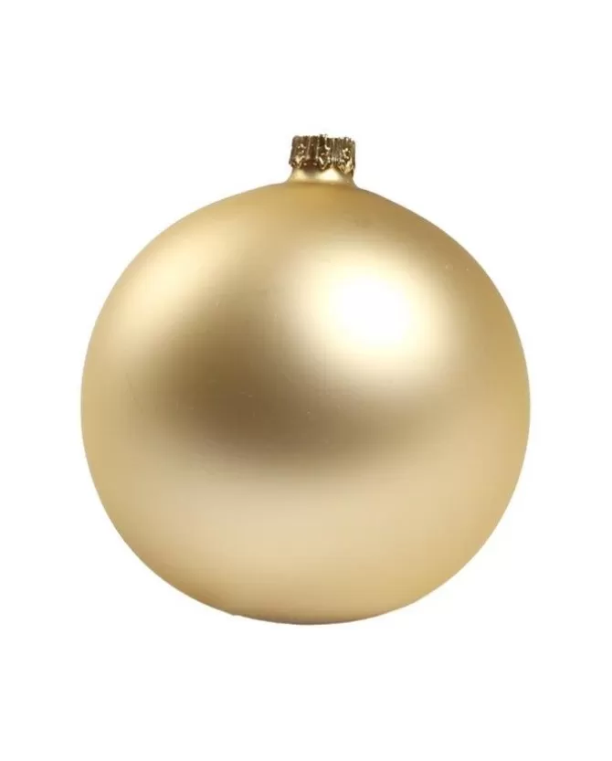 1Pz Pallina Di Vetro Tinta Unita Oro Opaco 100Mm>* Cheap
