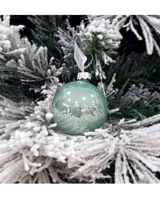 1Pz Pallina Di Vetro Tinta Unita Tiffany Lucido 60Mm Per Albero Di Natale>* New