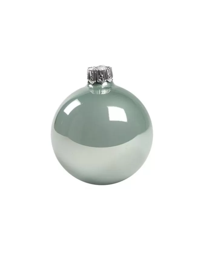 1Pz Pallina Di Vetro Tinta Unita Tiffany Lucido 60Mm Per Albero Di Natale>* New