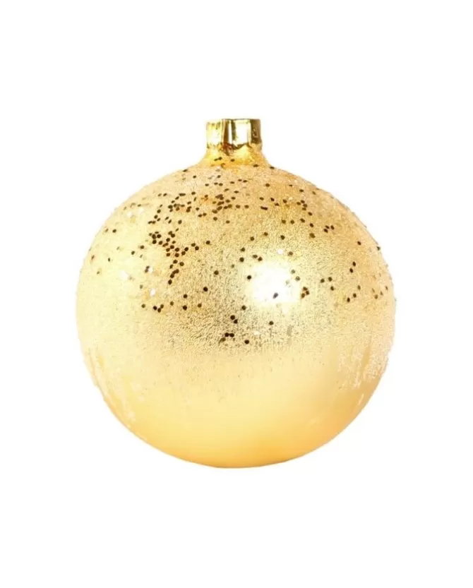 1Pz Pallina In Vetro Decorata A Mano Oro Opaco 80Mm>* Fashion