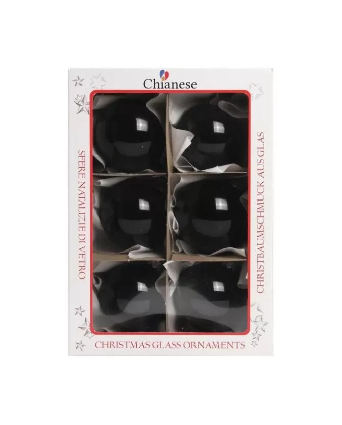 1Pz Pallina In Vetro Tinta Unita Nero Lucido 60 Mm>* Discount