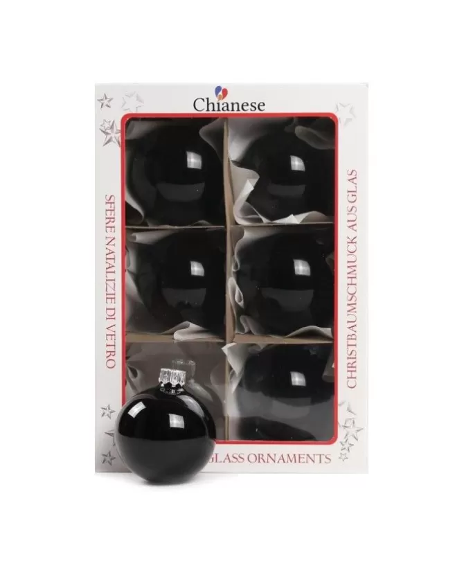1Pz Pallina In Vetro Tinta Unita Nero Lucido 60 Mm>* Discount