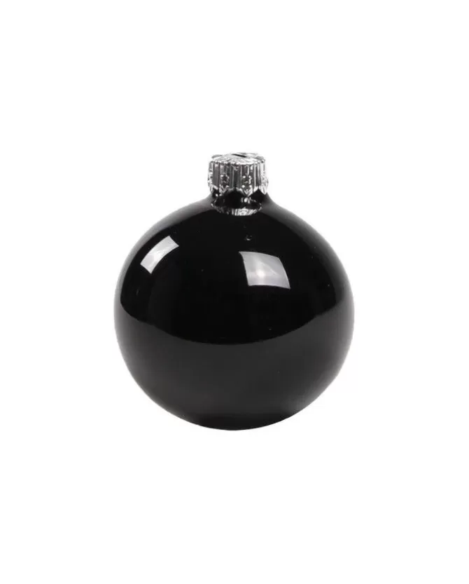 1Pz Pallina In Vetro Tinta Unita Nero Lucido 60 Mm>* Discount