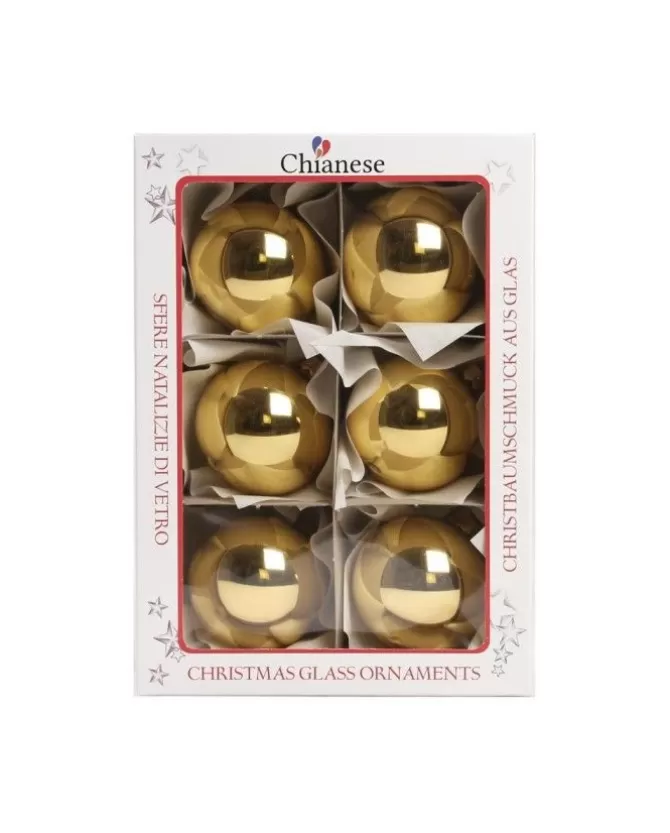1Pz Pallina In Vetro Tinta Unita Oro Lucido 60 Mm>* Best Sale