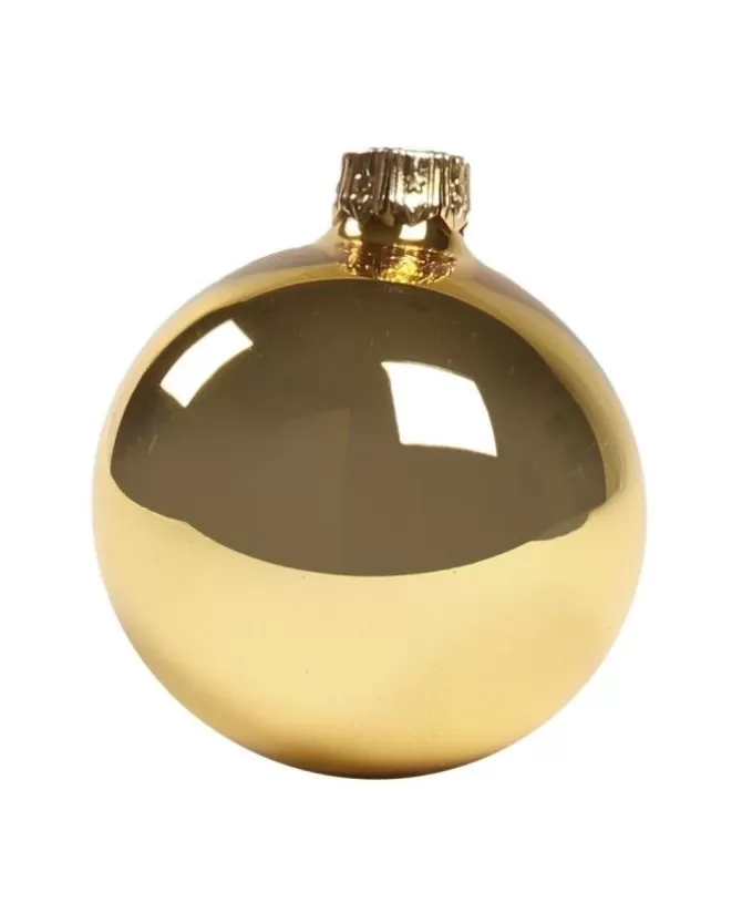 1Pz Pallina In Vetro Tinta Unita Oro Lucido 60 Mm>* Best Sale