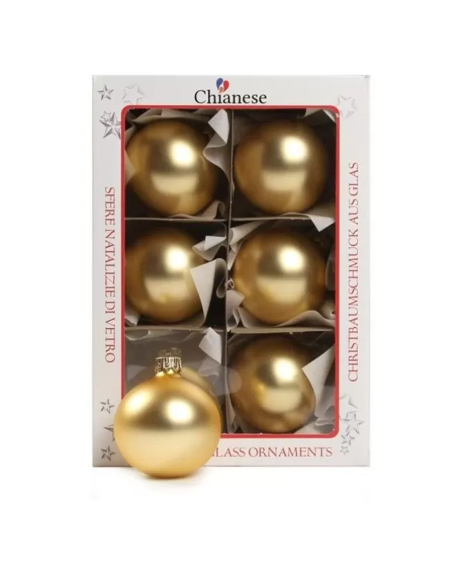 1Pz Pallina In Vetro Tinta Unita Oro Opaco 60 Mm>* Outlet