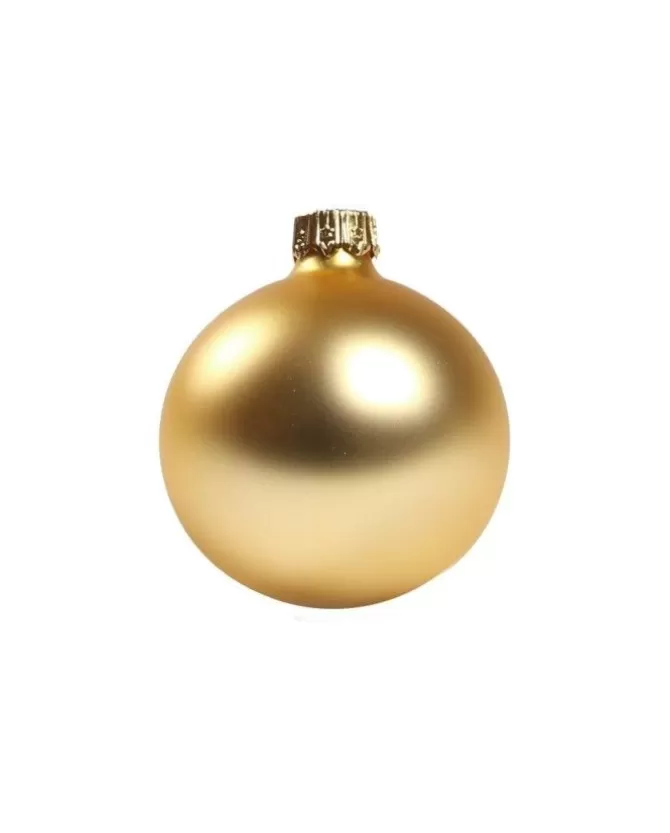1Pz Pallina In Vetro Tinta Unita Oro Opaco 60 Mm>* Outlet