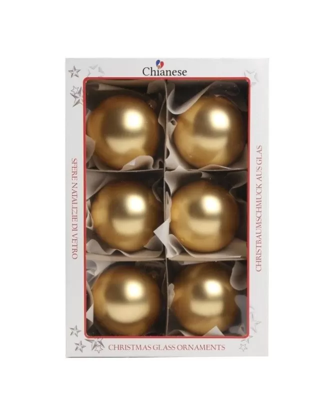 1Pz Pallina In Vetro Tinta Unita Oro Opaco 80 Mm>* Fashion
