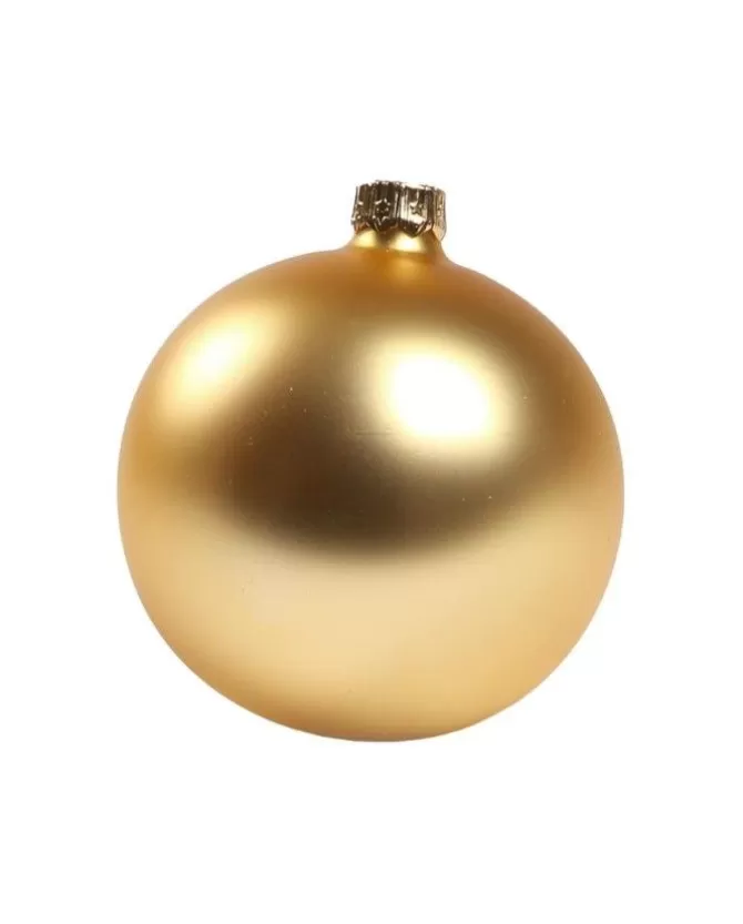 1Pz Pallina In Vetro Tinta Unita Oro Opaco 80 Mm>* Fashion