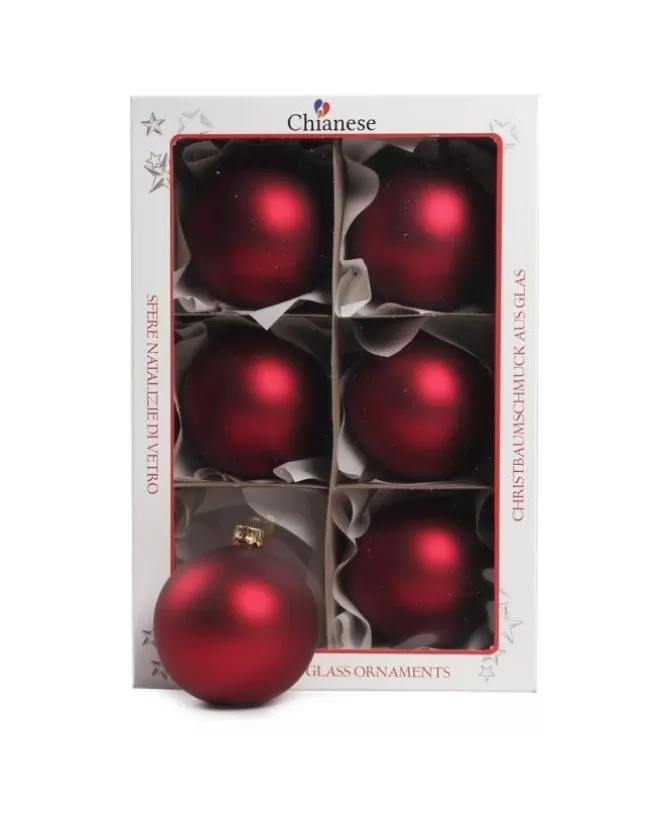 1Pz Pallina In Vetro Tinta Unita Rosso Opaco 80 Mm>* Best Sale