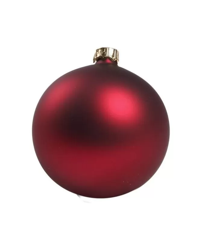 1Pz Pallina In Vetro Tinta Unita Rosso Opaco 80 Mm>* Best Sale