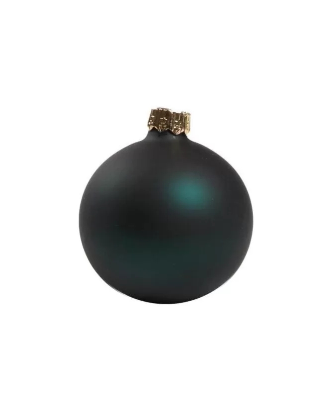 1Pz Pallina In Vetro Tinta Unita Verde Petrolio Opaco 60 Mm G179>* Online