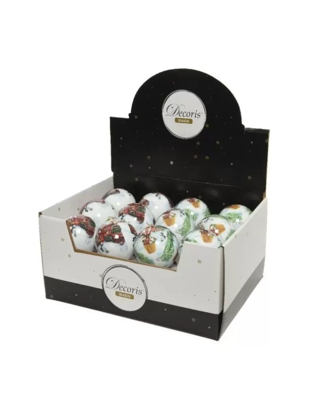 1Pz Pallina Sfera 8 Cm Con Decoro Natalizio Per Albero Di Natale>KAEMING Online