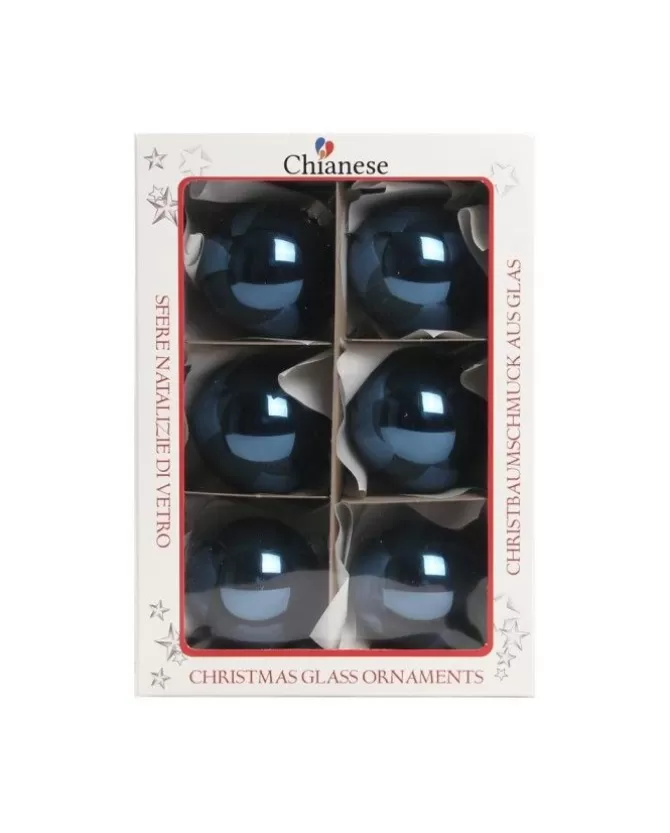 1Pz Pallina Sfera Di Vetro Blu Lucido 60Mm Per Albero Di Natale>* Cheap