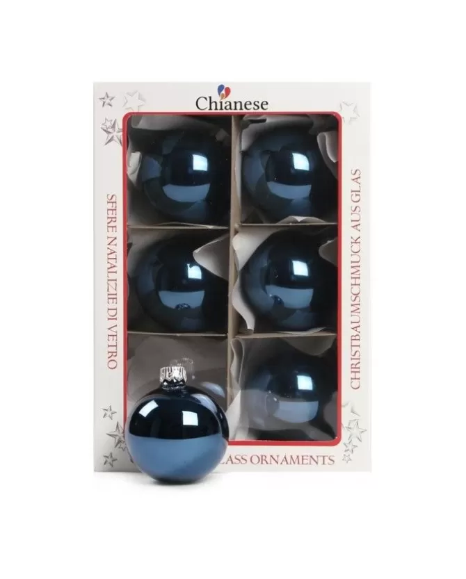 1Pz Pallina Sfera Di Vetro Blu Lucido 60Mm Per Albero Di Natale>* Cheap