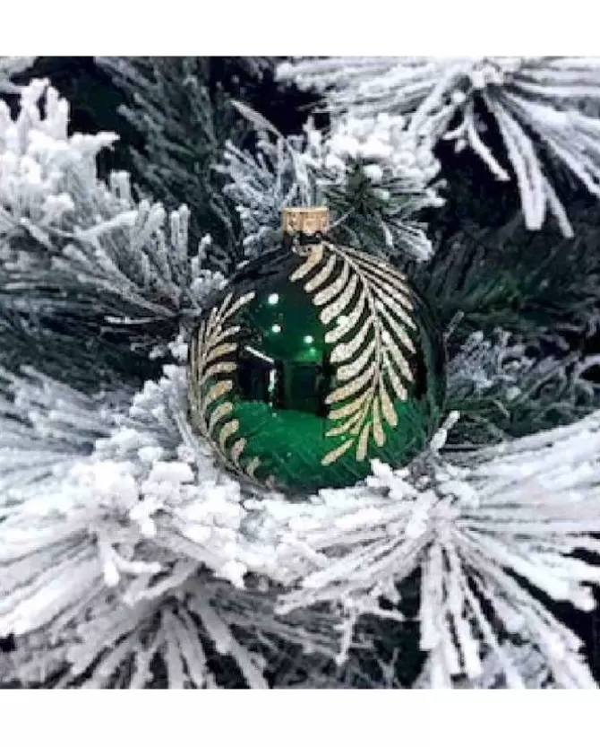 1Pz Pallina Sfera Di Vetro Decorata A Mano 80Mm Per Albero Di Natale>* Best Sale