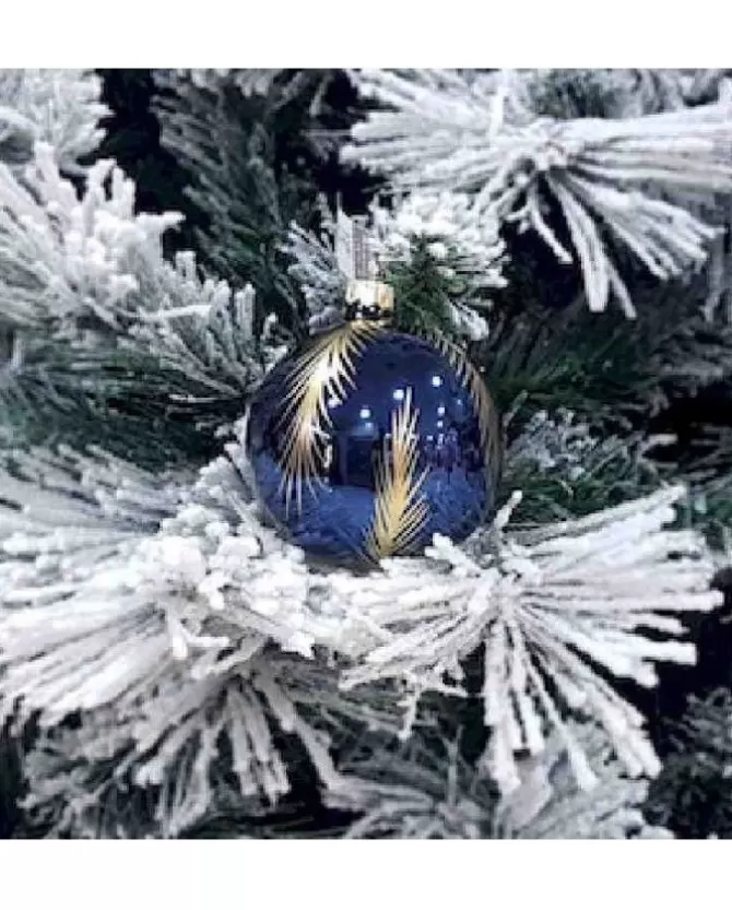1Pz Pallina Sfera Di Vetro Decorata A Mano 80Mm Per Albero Di Natale>* Fashion
