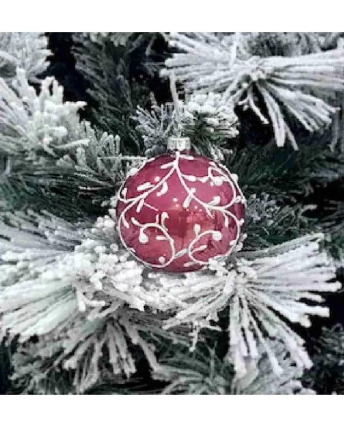 1Pz Pallina Sfera Di Vetro Decorata A Mano 80Mm Per Albero Di Natale>* Best