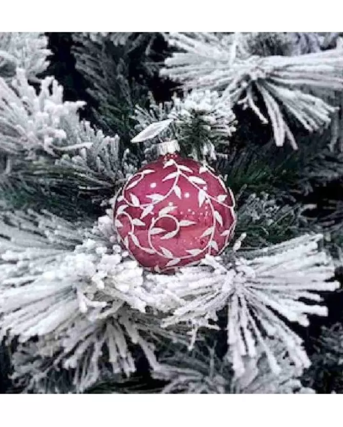 1Pz Pallina Sfera Di Vetro Decorata A Mano 80Mm Per Albero Di Natale>* Hot