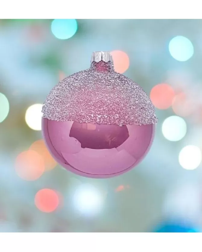 1Pz Pallina Sfera Di Vetro Decorata A Mano 80Mm Per Albero Di Natale>* Hot