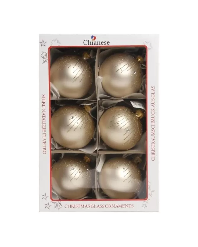 1Pz Pallina Sfera Di Vetro Decorata A Mano 80Mm Per Albero Di Natale>* Shop