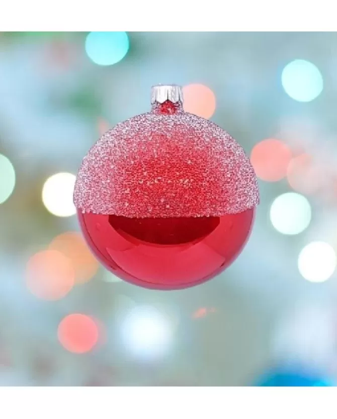 1Pz Pallina Sfera Di Vetro Decorata A Mano 80Mm Per Albero Di Natale>* Discount