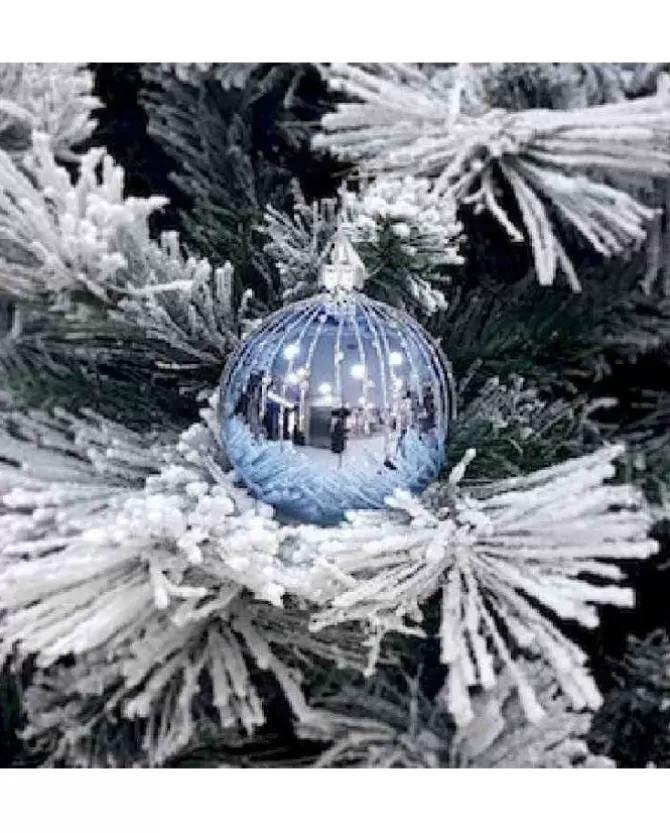1Pz Pallina Sfera Di Vetro Decorata A Mano 80Mm Per Albero Di Natale>* Hot