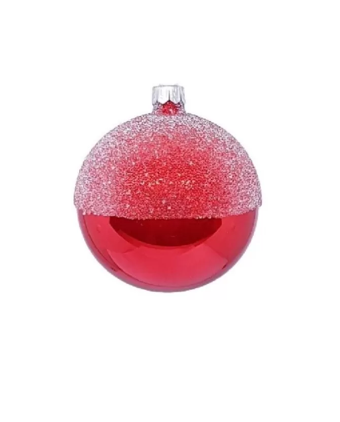1Pz Pallina Sfera Di Vetro Decorata A Mano 80Mm Per Albero Di Natale>* Discount