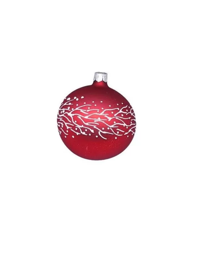 1Pz Pallina Sfera Di Vetro Decorata A Mano 80Mm Per Albero Di Natale>* New
