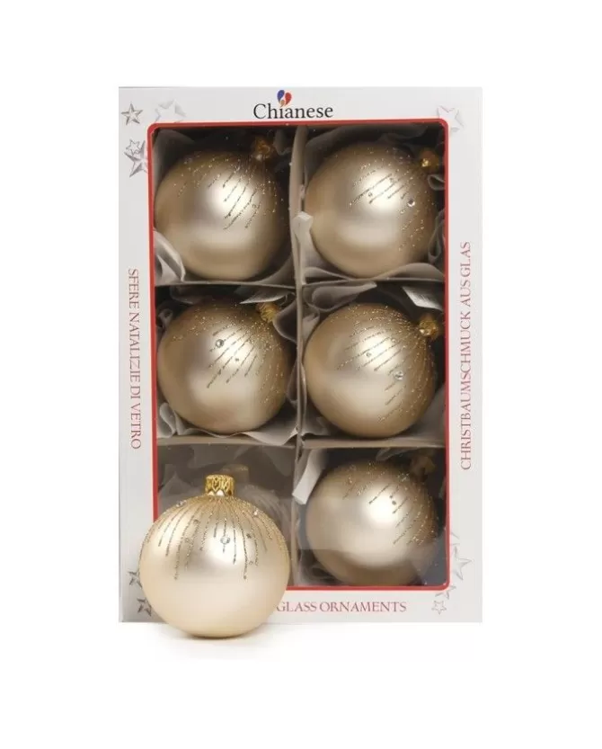 1Pz Pallina Sfera Di Vetro Decorata A Mano 80Mm Per Albero Di Natale>* Shop