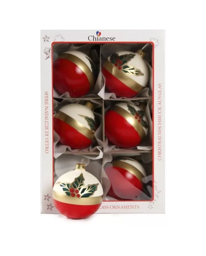 1Pz Pallina Sfera Di Vetro Decorata A Mano 80Mm Per Albero Di Natale>* Flash Sale