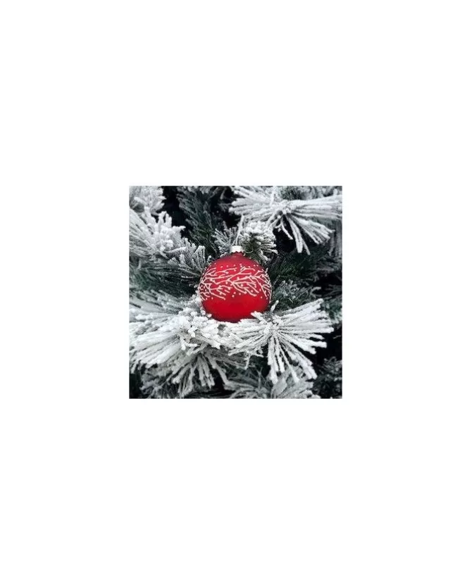 1Pz Pallina Sfera Di Vetro Decorata A Mano 80Mm Per Albero Di Natale>* New
