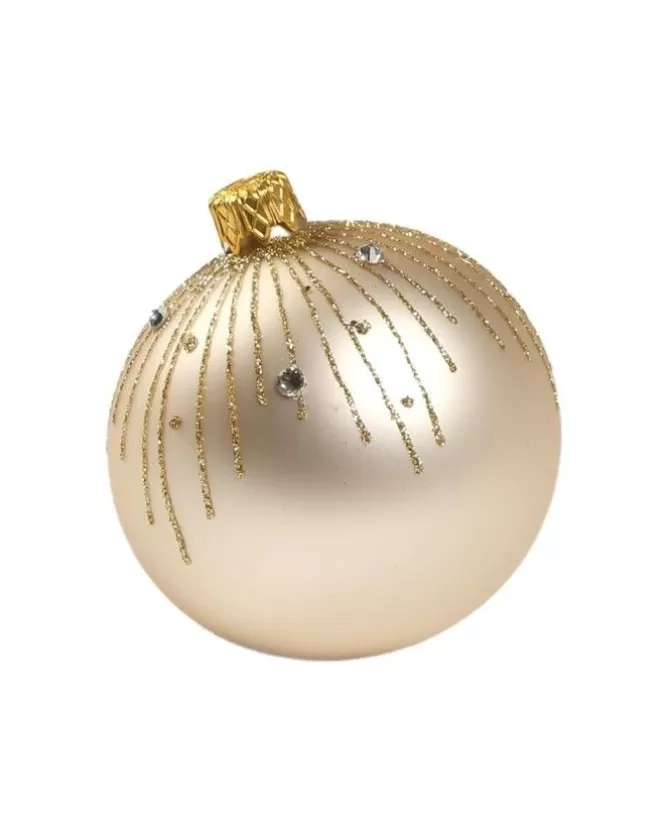 1Pz Pallina Sfera Di Vetro Decorata A Mano 80Mm Per Albero Di Natale>* Shop