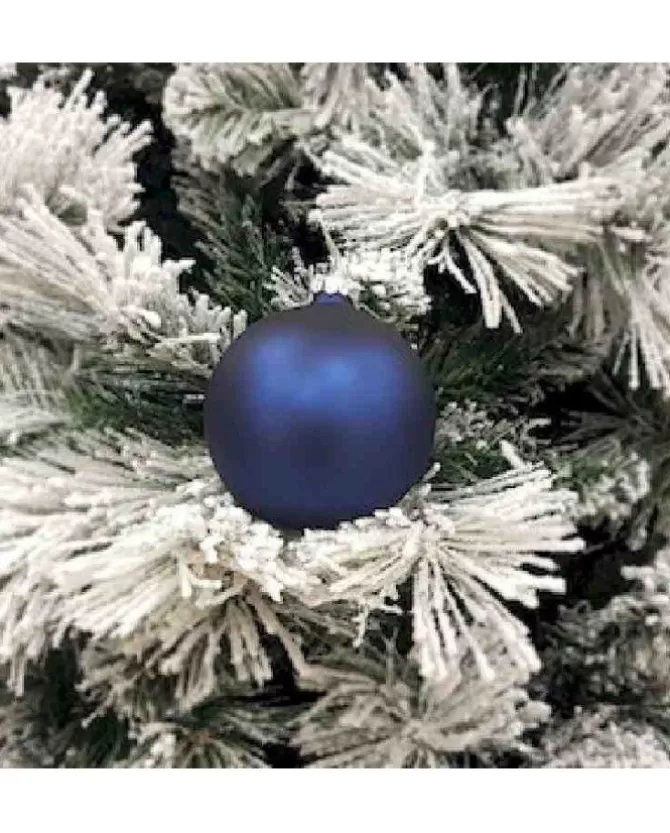 1Pz Pallina Sfera Di Vetro Liscia 100Mm Per Albero Di Natale Blu>* Fashion
