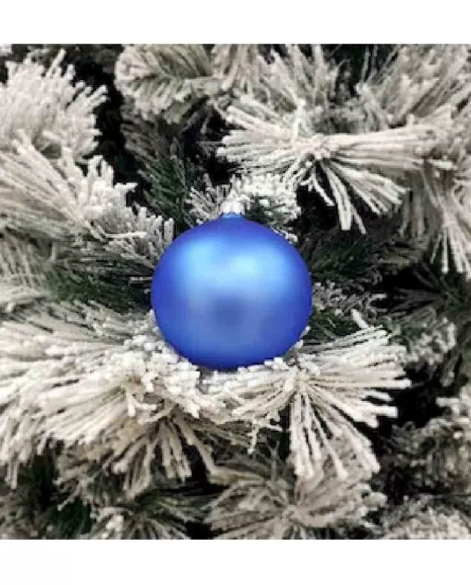 1Pz Pallina Sfera Di Vetro Liscia 100Mm Per Albero Di Natale Blu>* Cheap