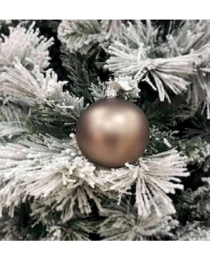 1Pz Pallina Sfera Di Vetro Liscia 100Mm Per Albero Di Natale Brown>* Best