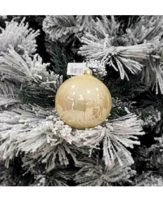 1Pz Pallina Sfera Di Vetro Liscia 100Mm Per Albero Di Natale Oro>* Best