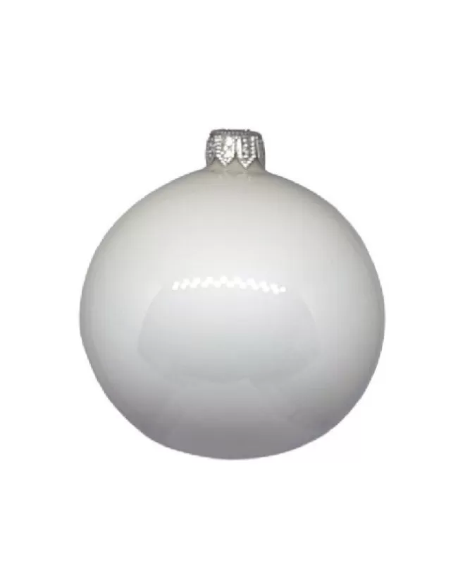 1Pz Pallina Sfera Di Vetro Liscia 120Mm Per Albero Di Natale Bianco>* Shop