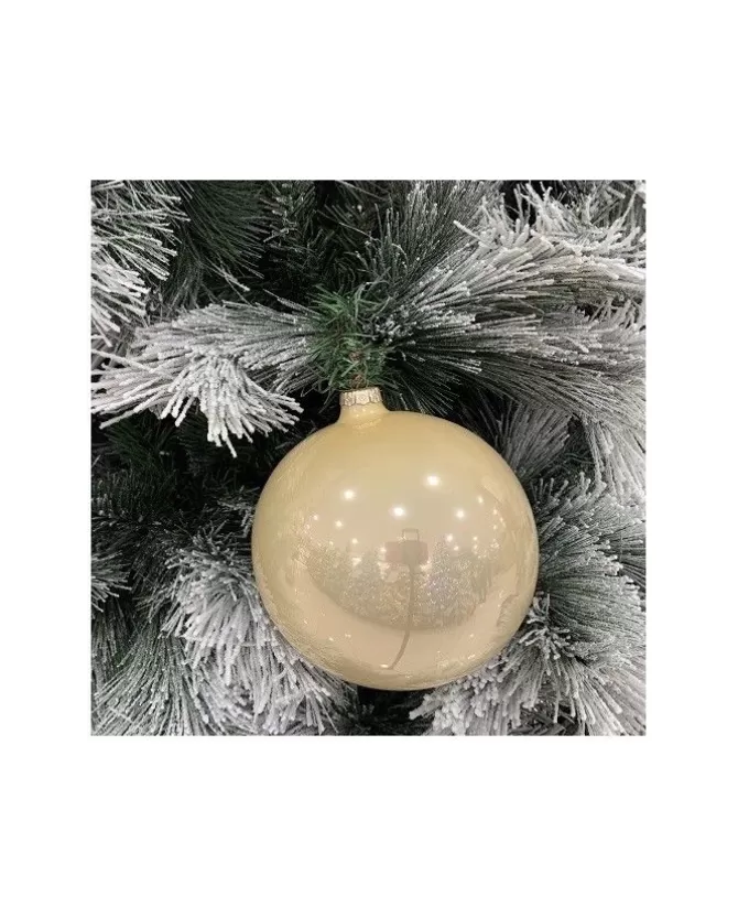 1Pz Pallina Sfera Di Vetro Liscia 120Mm Per Albero Di Natale Oro>* Hot