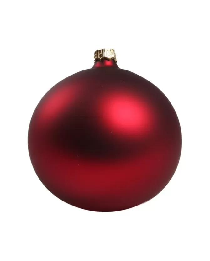 1Pz Pallina Sfera Di Vetro Liscia 120Mm Per Albero Di Natale Rosso>* Flash Sale