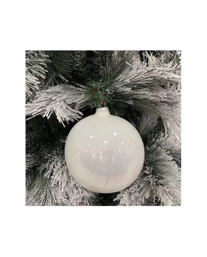 1Pz Pallina Sfera Di Vetro Liscia 150Mm Per Albero Di Natale Bianco>* Cheap