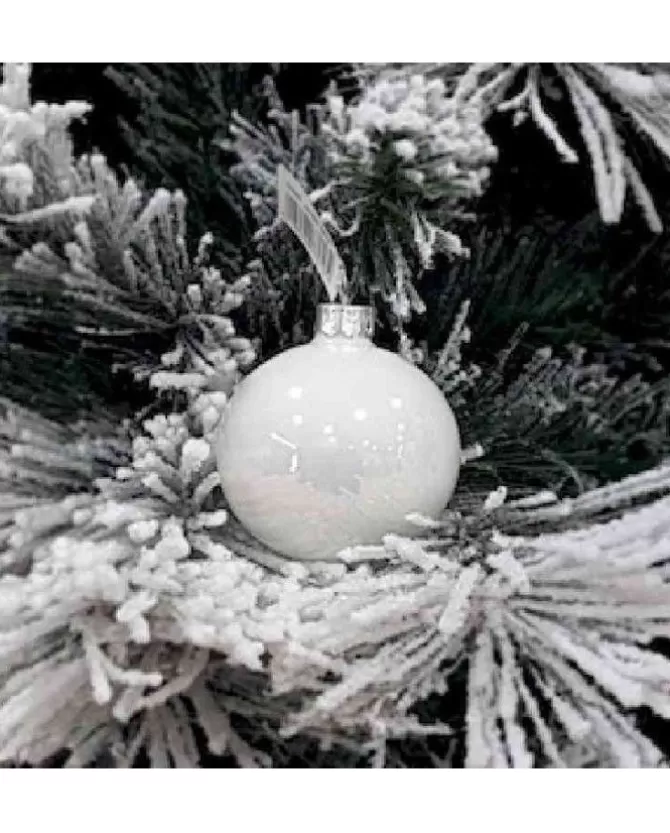 1Pz Pallina Sfera Di Vetro Liscia 60Mm Per Albero Di Natale Bianca>* Outlet