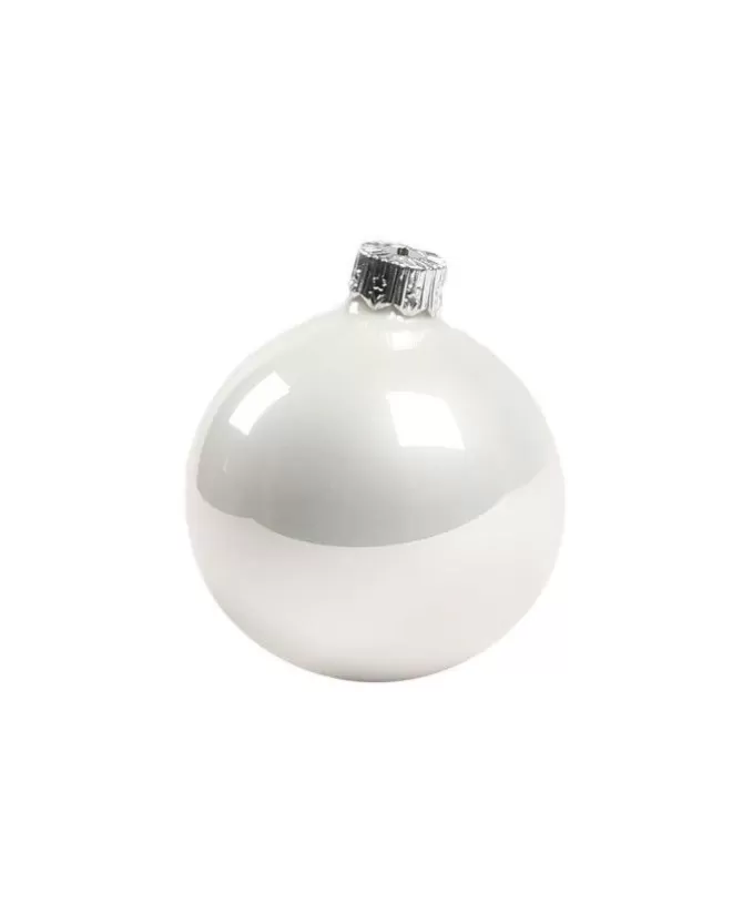 1Pz Pallina Sfera Di Vetro Liscia 60Mm Per Albero Di Natale Bianca>* Outlet