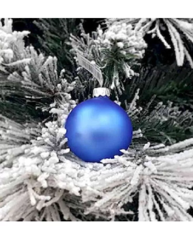 1Pz Pallina Sfera Di Vetro Liscia 60Mm Per Albero Di Natale Blu>* New