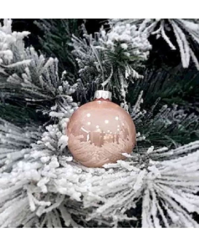 1Pz Pallina Sfera Di Vetro Liscia 60Mm Per Albero Di Natale Cipria>* Best