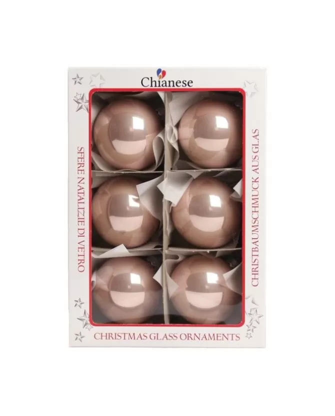 1Pz Pallina Sfera Di Vetro Liscia 60Mm Per Albero Di Natale Cipria>* Best